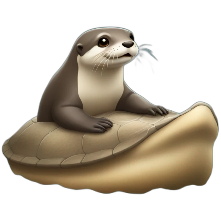 loutre sur tortue emoji