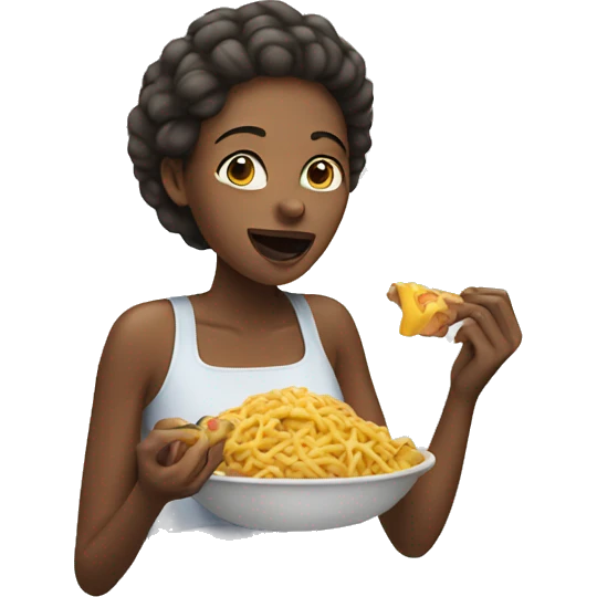Woman eating food emoji