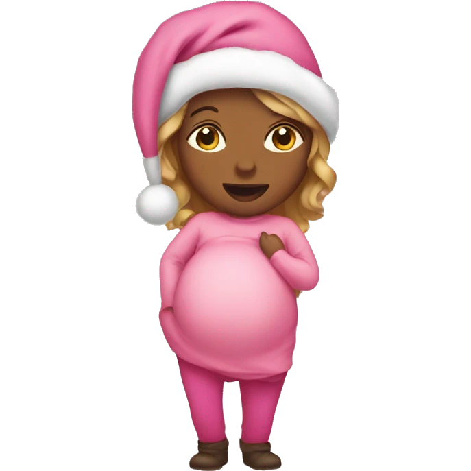 Pink pregnant Christmas  emoji