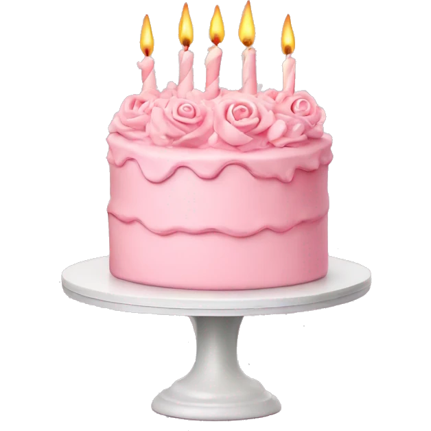 Bday cake light pink emoji