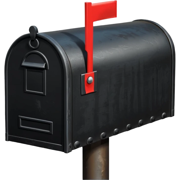 black mailbox with №90210 on black post emoji