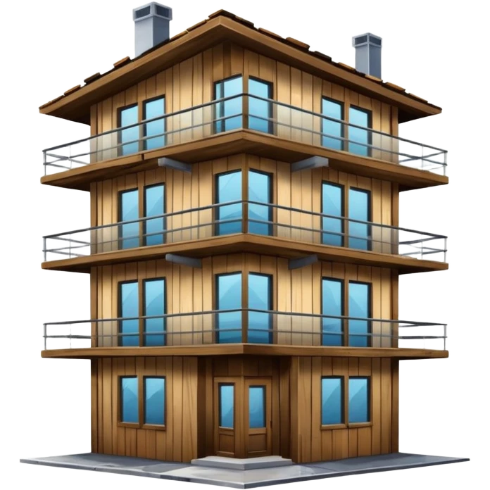 cheap poor house in between luxury apartament buildings emoji