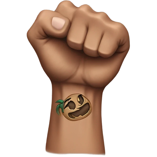 Flexing brown arm with tattoo sleeve emoji