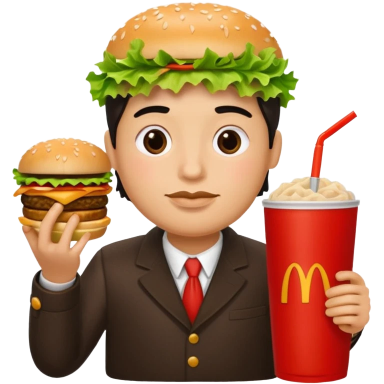 A ultra yummy Big Mac add a person eating it emoji