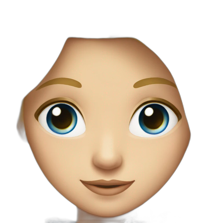 Una princesa rubia ojos azules y pelo largo  emoji
