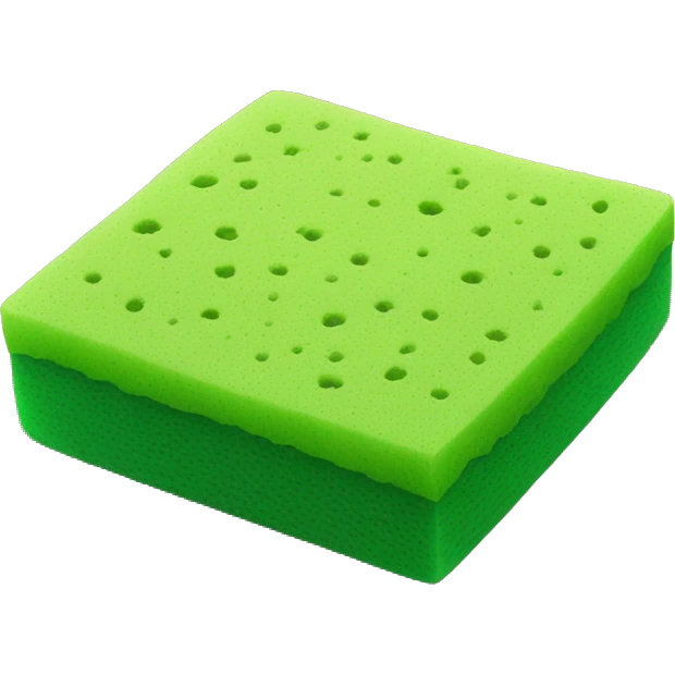 green flat square dish sponge emoji