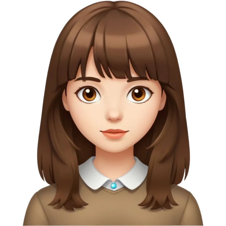 A girl with medium-long hair and bangs emoji