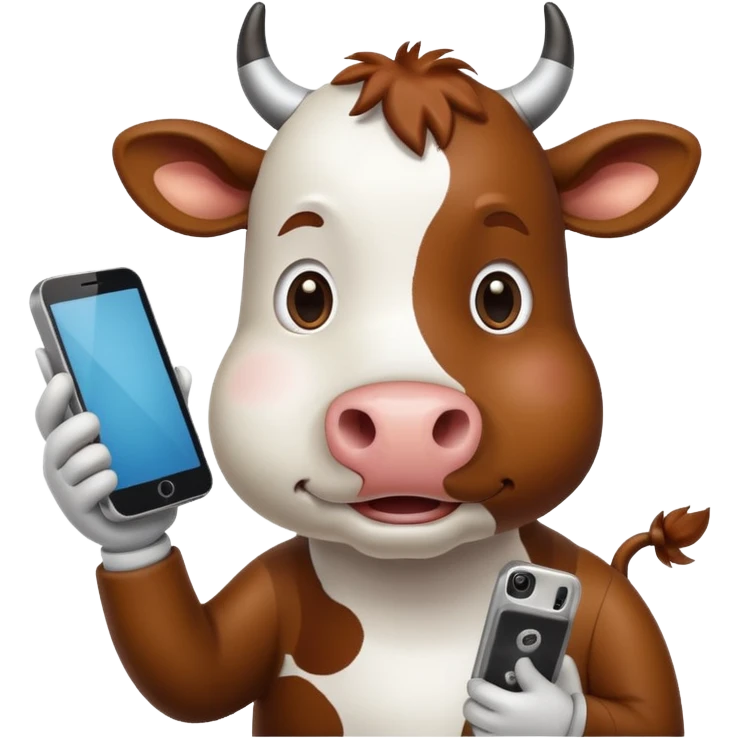 Корова с телефоном  emoji