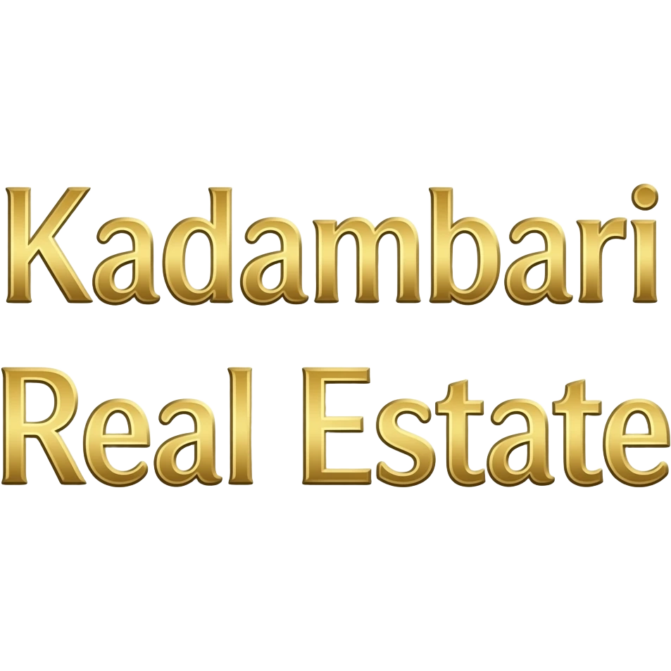Golden colour text Kadambari Real Estate emoji
