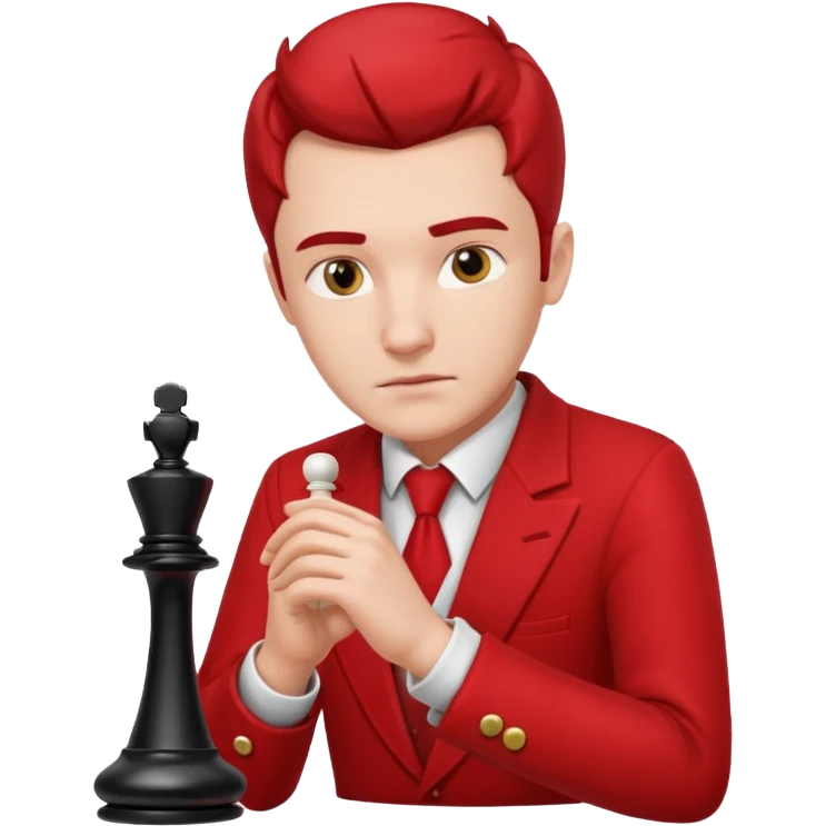 man chess players in red outfits emoji