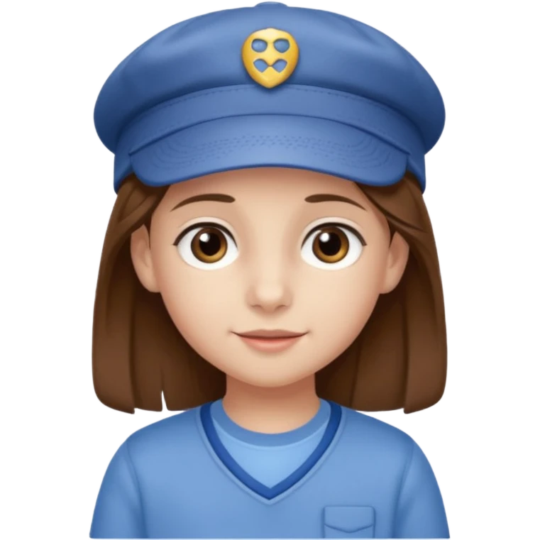 Une fille qui s’appelle Angèle aux cheveux marrons de neuf ans, qui adore les Capi, barra et aux yeux gris emoji