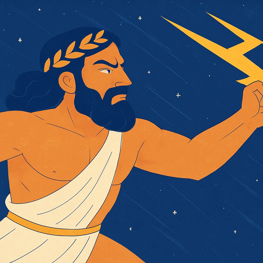 Jupiter throwing a thunderbolt across the sky emoji