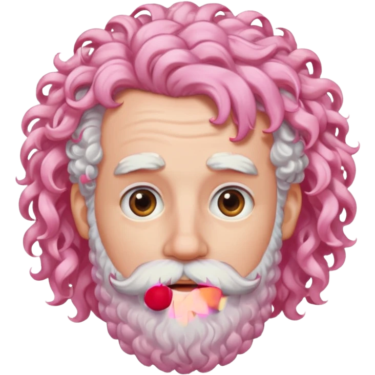 very white bearded pink curly haired  emoji