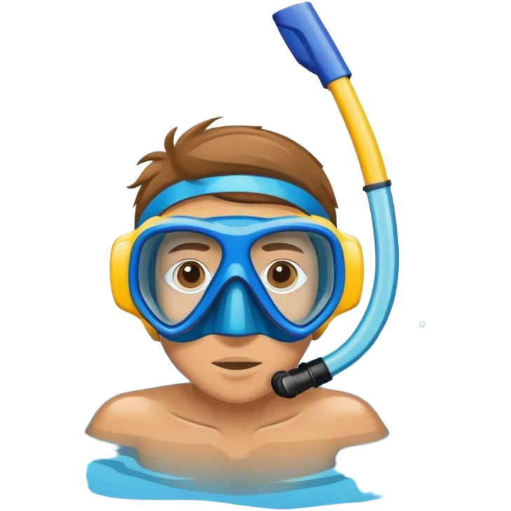 person snorkeling with mask and snorkel in blue water emoji