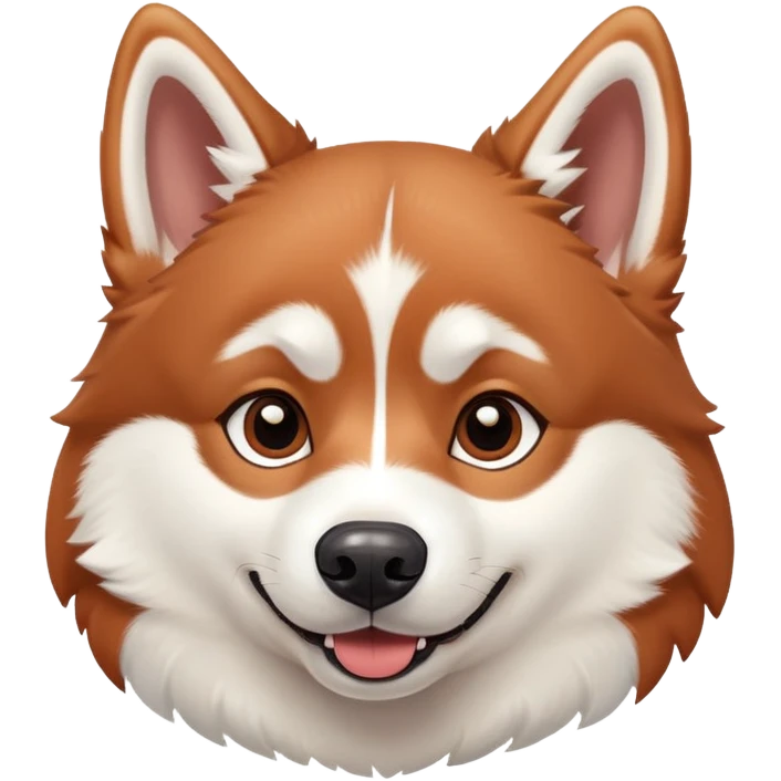 happy cinnamon colored husky dog emoji