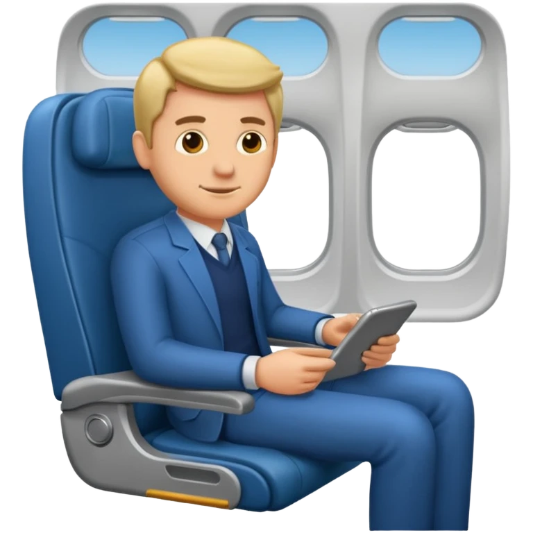 man passanger in plane seat emoji
