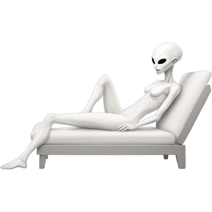 White alien woman laying on the bed emoji