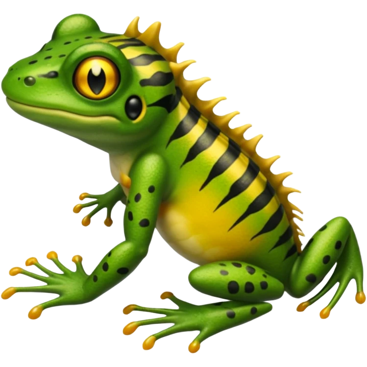 Frog with tiger body and scorpion tail and with mullet(funk)back hair hairstyle emoji