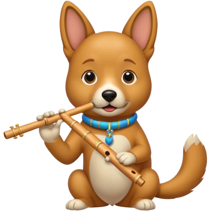 dog playing flute emoji