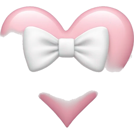 Pastel pink heart with white bow emoji