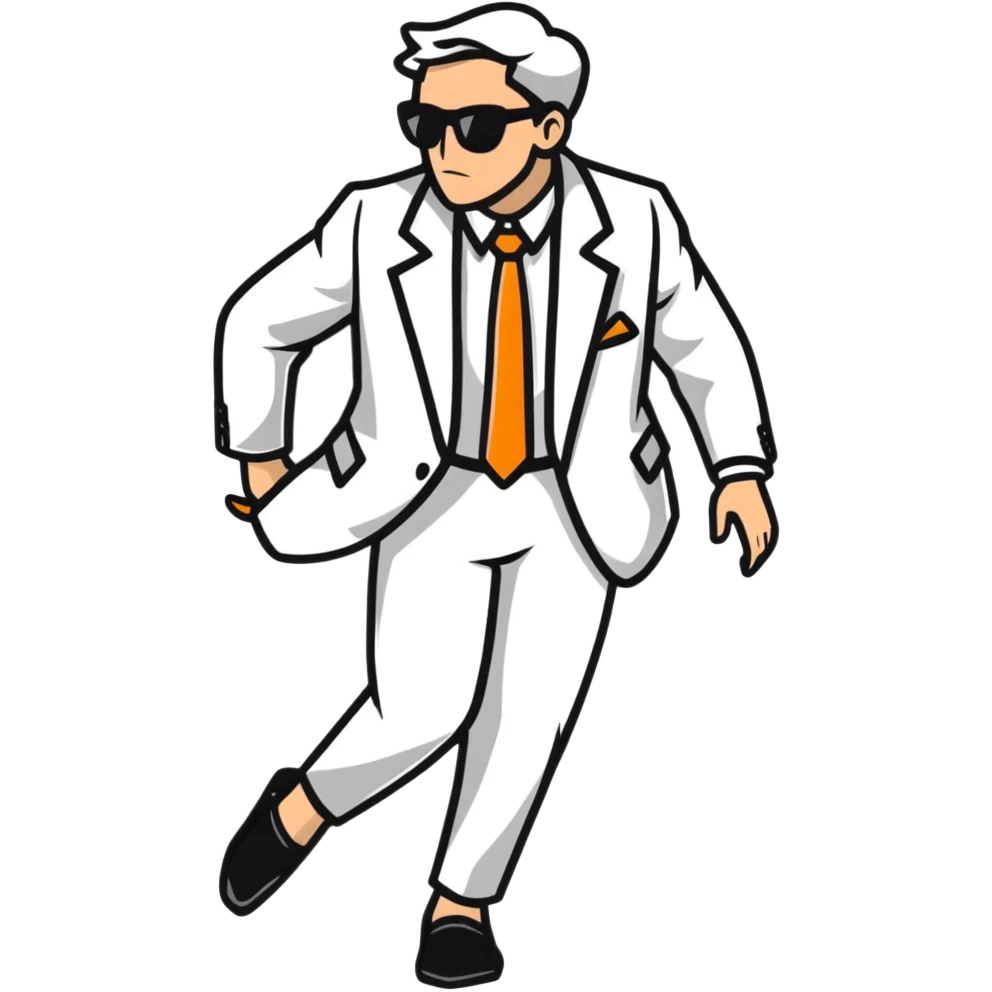 Person in fancy clothes sneaking into wedding party emoji