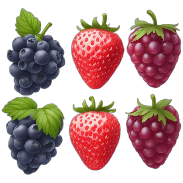 Fraise,framboise et myrtille emoji