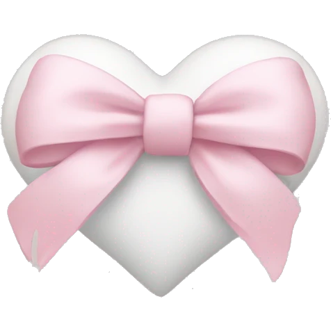 white heart and light pink bow emoji