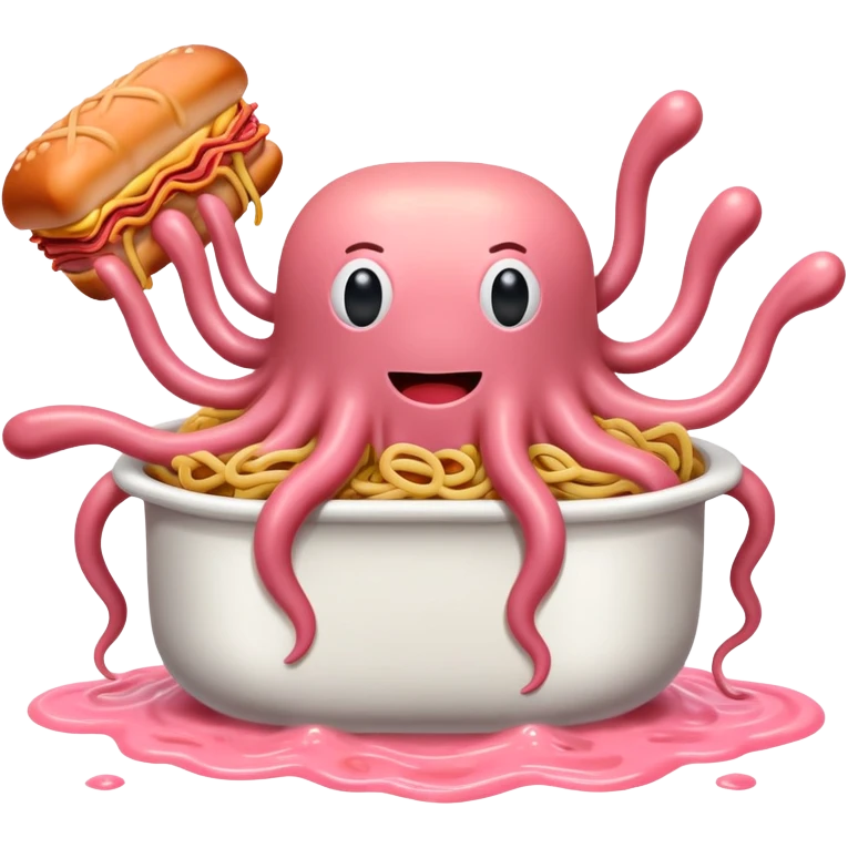flying spaghetti pastafarian monster pink spam slop sauce emoji