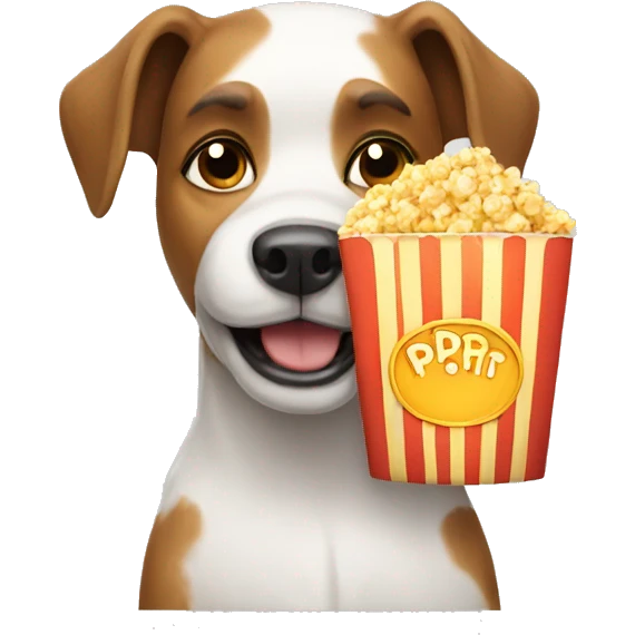 Dog with popcorn emoji