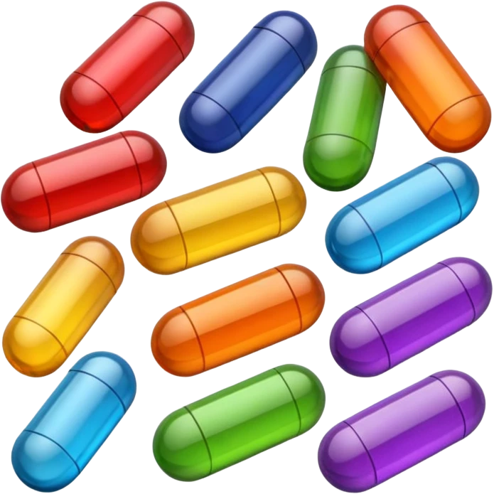 colorful vitamins in capsules emoji