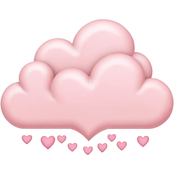 Cloud around pastel pink hearts emoji
