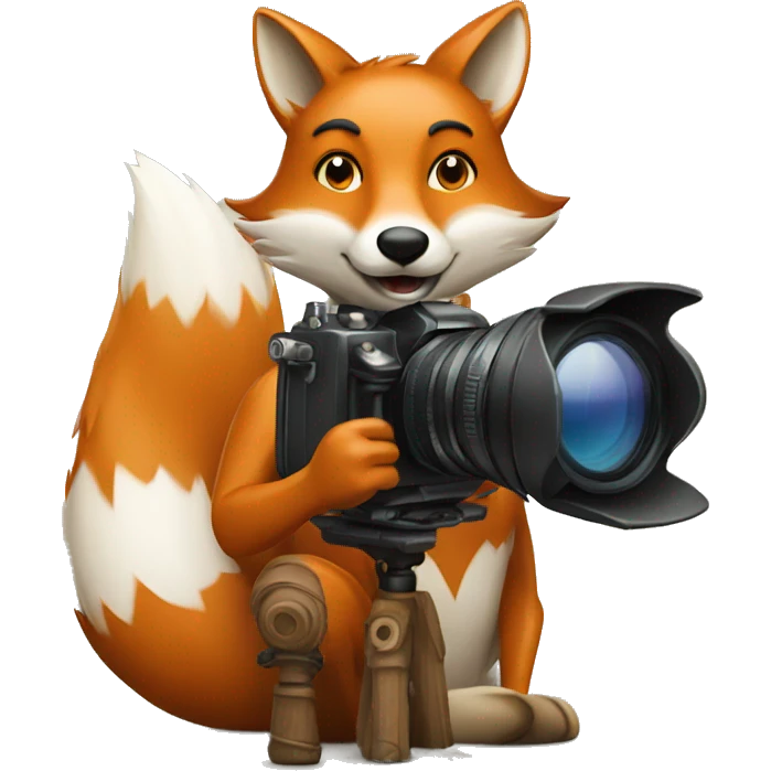 folk fox and camera emoji
