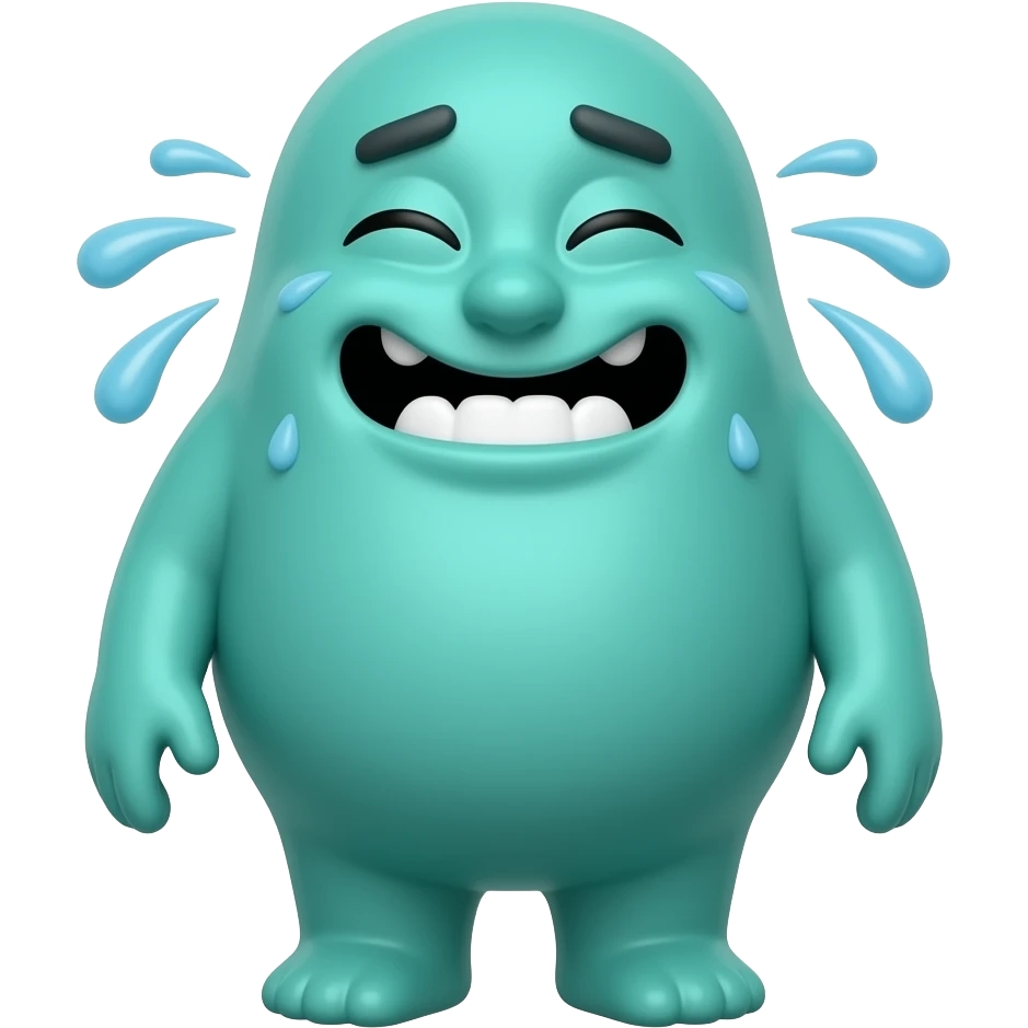 silly teal laughing with tears emoji