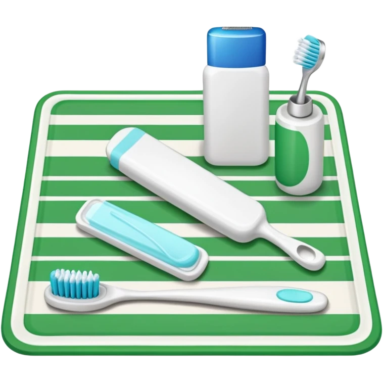 Toothbrush and toothpaste with  green Salah mat emoji