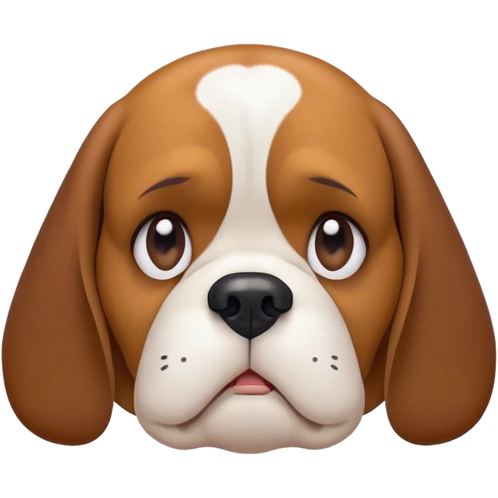 Cinematic Meme-Worthy Grumpy Beagle Portrait Emoji, Head held high but eyes filled with dramatic disappointment, showcasing a smooth tri-color coat of white, brown, and black, deeply furrowed brow forming an unmistakable scowl, floppy ears slightly angled back in disapproval, piercing hazel eyes glaring with pure exasperation, Simplified yet hilariously over-exaggerated features, highly detailed, glowing with an aura of supreme annoyance, high shine, exhausted yet judgmental, stylized with an almost regal pettiness, bright but brooding, soft glowing outline, capturing the essence of a companion that has seen it all and is thoroughly unimpressed, so meme-worthy it feels like it could instantly become the next viral sensation of grumpiness! emoji