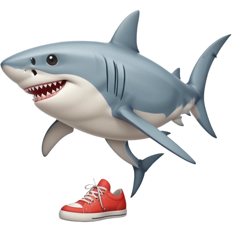 a shark with legs wearing shoes emoji