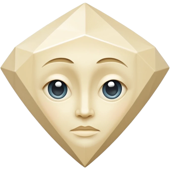diamond shape carved from ivory. square tilted 45 degrees. head on view emoji