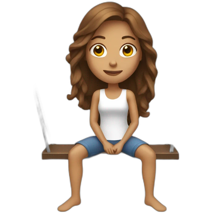 woman with Long brownn Hair on a swing emoji