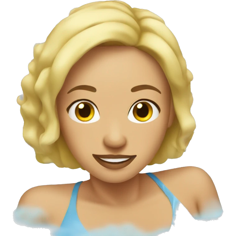 Blond woman in hot tub emoji