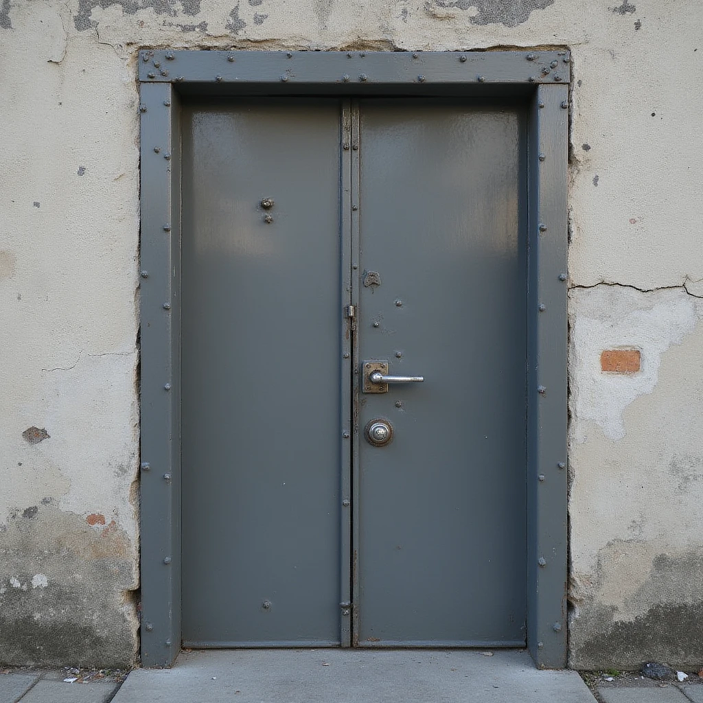 a metal door, realistic style emoji