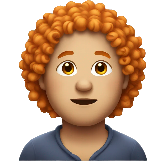 Big fat person with orange curly hair emoji