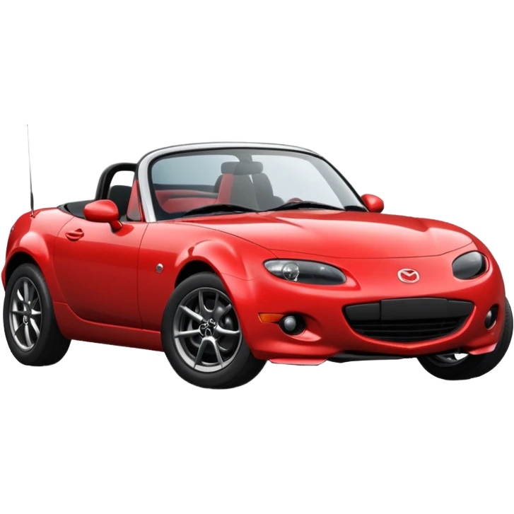 A red NA Mazda MX-5 facing right, make it simplistic and cartoony emoji
