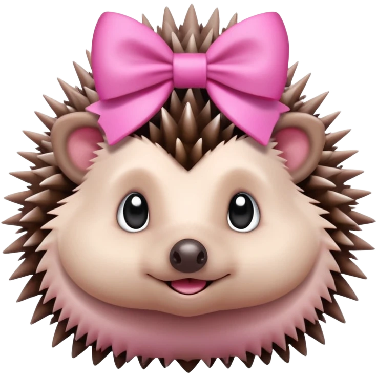 Hedgehog with pink bow emoji