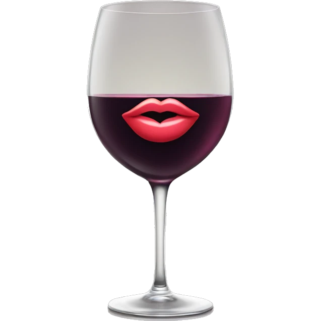 Wine glass with lips emoji