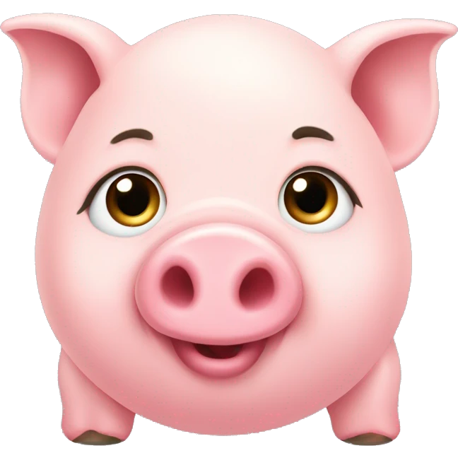 Fat baby pink pig with cute snout emoji
