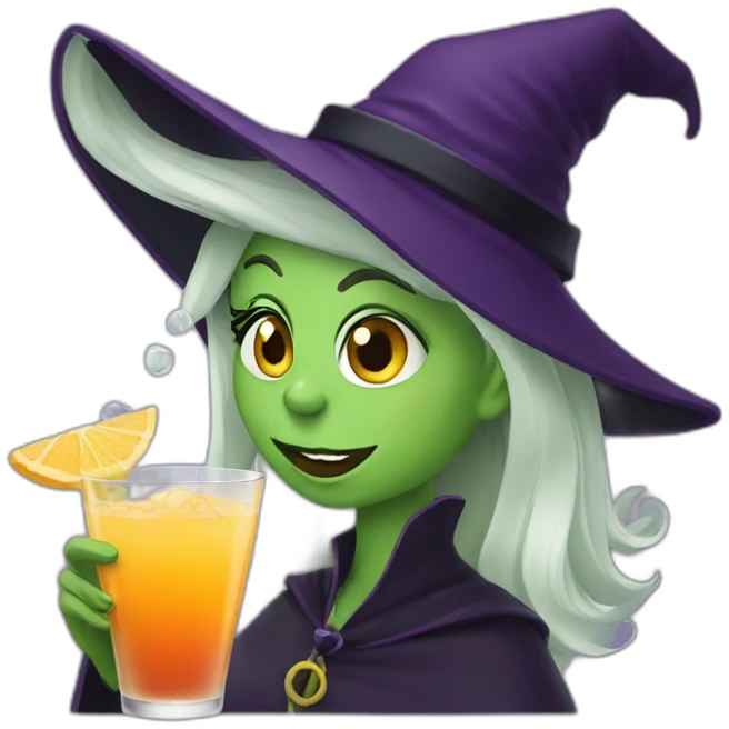witch drinking martini emoji
