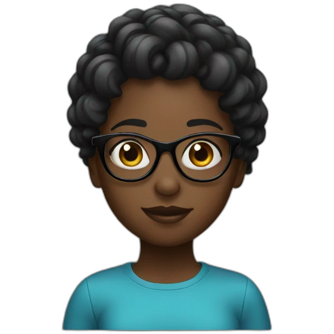 a black wavy black long girl wich glasses emoji