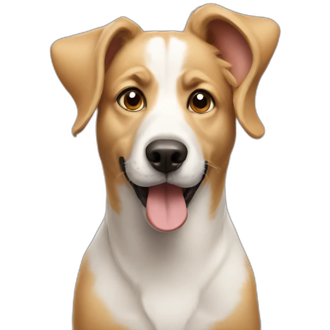 a ridiculous dog emoji
