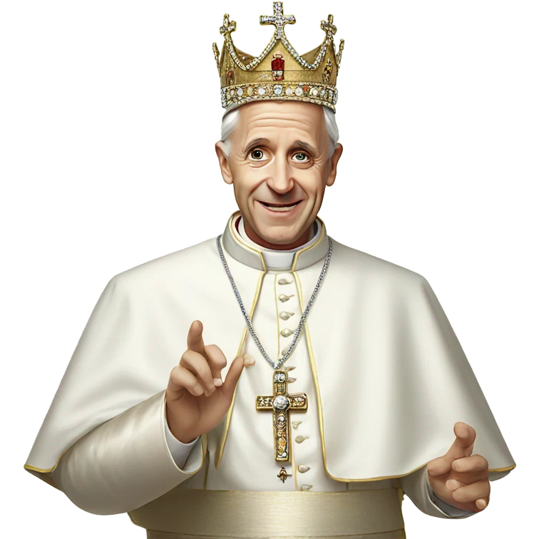 Pope wearing triple tiara emoji