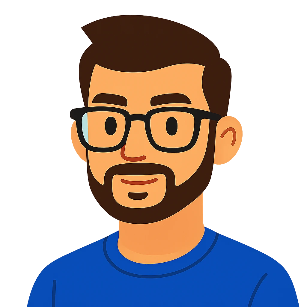 male with glasses, French cut hairstyle, brown hair emoji